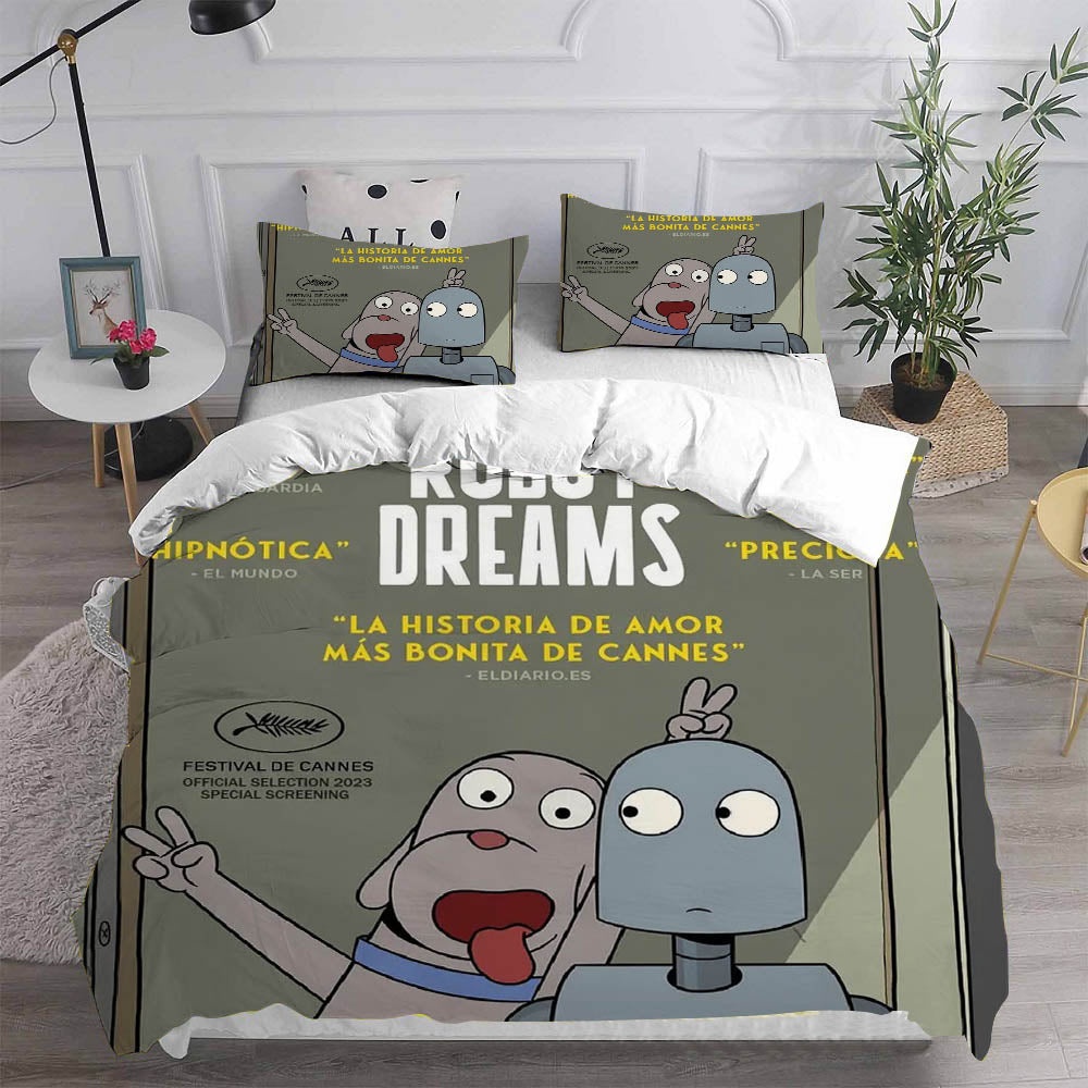 Robot Dreams Bedding Sets Gift For Halloween, Thanksgiving, Christmas