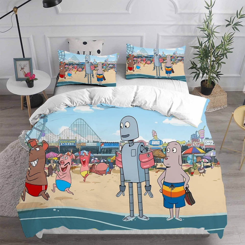 Robot Dreams Bedding Sets Gift For Birthday, Halloween, Christmas, Thanksgiving