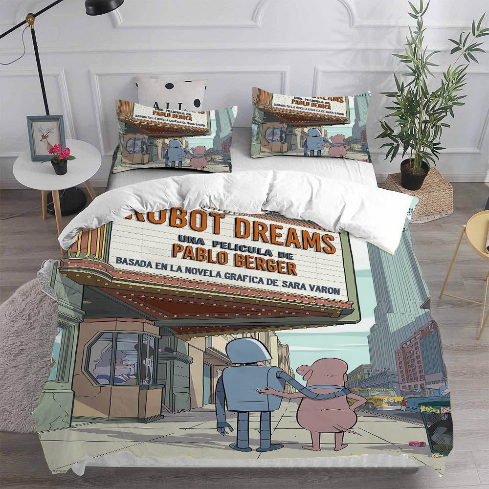 Robot Dreams Bedding Sets Gift For Christmas, Halloween, Black Friday