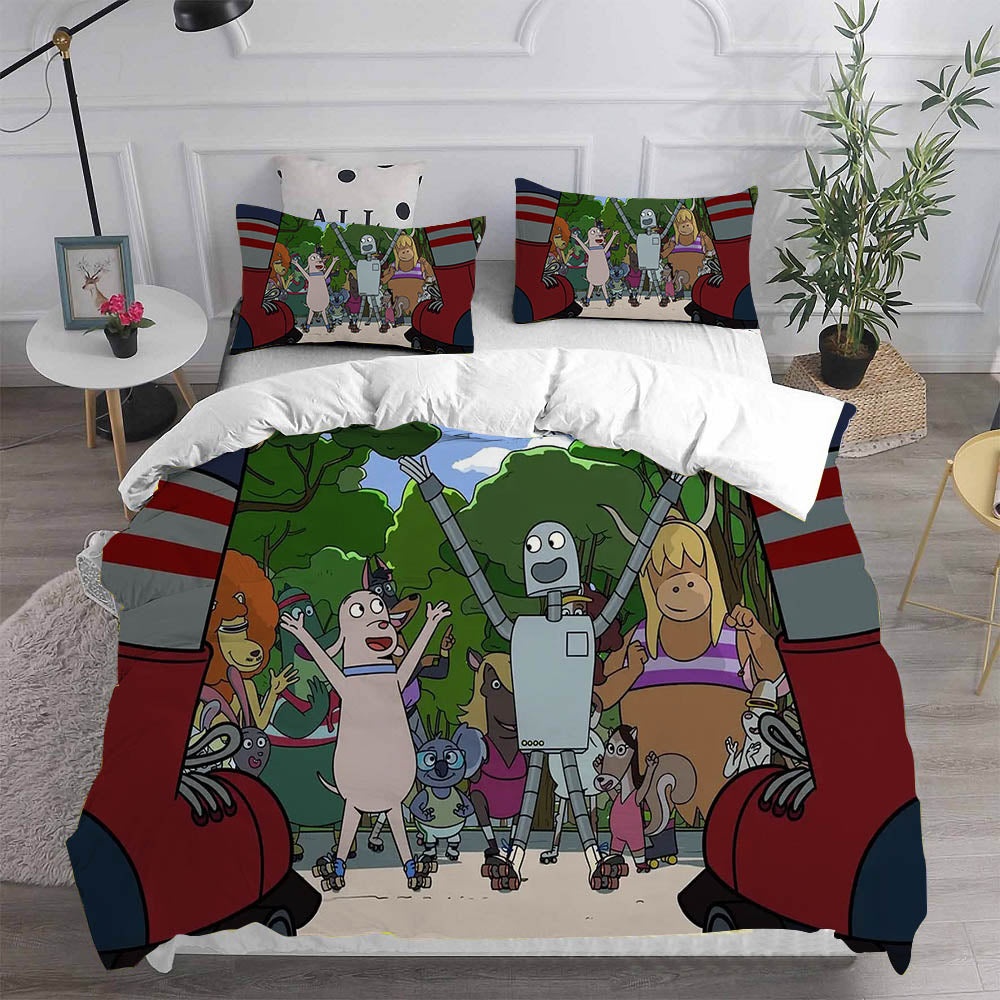 Robot Dreams Bedding Sets Duvet Cover, Flatsheet, Pillowcases Perfect Gift For Fans