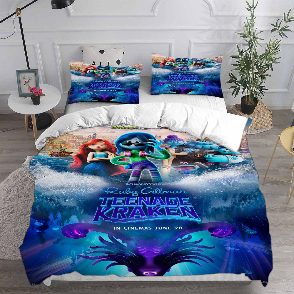 Ruby Gillman, Teenage Kraken Bedding Sets Gift For Christmas, Halloween, Black Friday