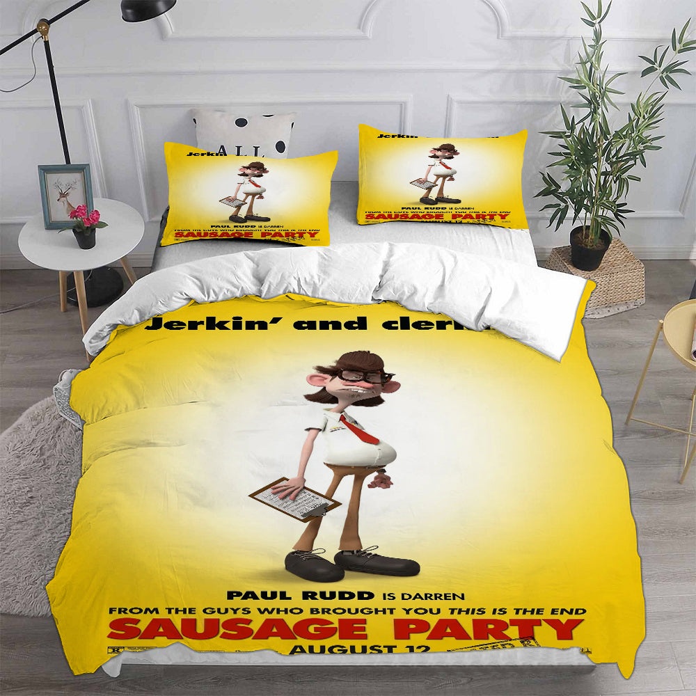 Sausage Man Bedding Sets Gift For Christmas, Thanksgiving, Halloween