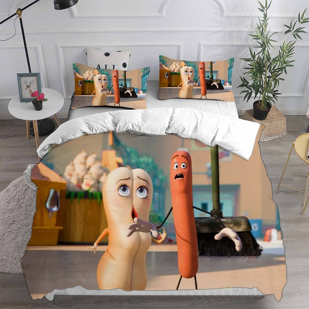Sausage Man Bedding Sets Gift For Birthday, Halloween, Christmas, Thanksgiving