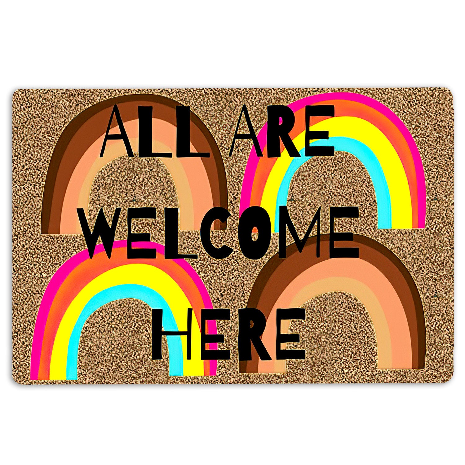 Lgbt Rubber Doormat, Lgbt Lgbtq All Are Welcome Here Pride Love Is Love Equality Welcome Doormat, Indoor Outdoor Door Mat, Home Decor