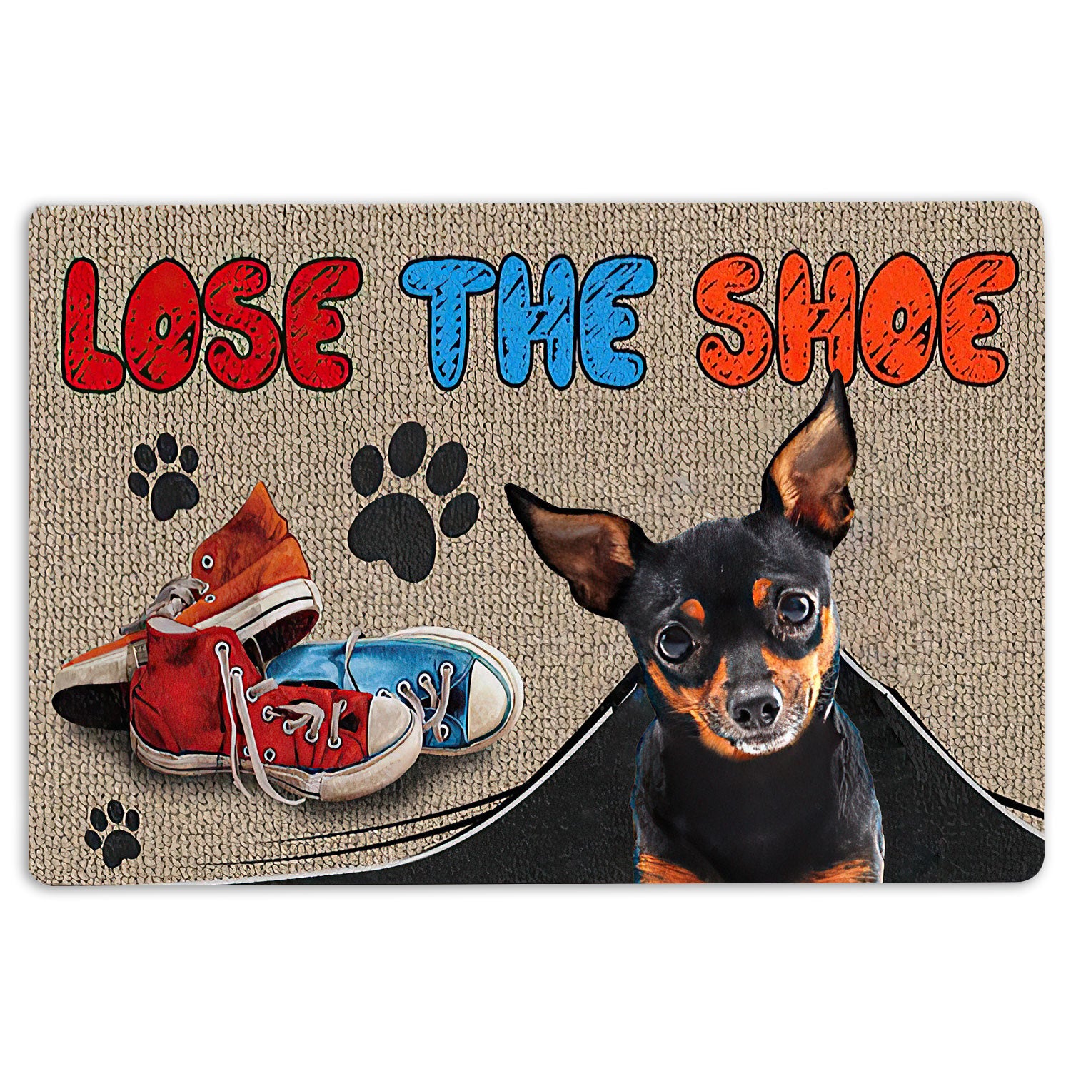 Miniature Pinscher Rubber Doormat, Miniature Pinscher Lose The Shoes Gift For Dog Puppy Pet Lover Welcome Doormat, Indoor Outdoor Door Mat, Home Decor