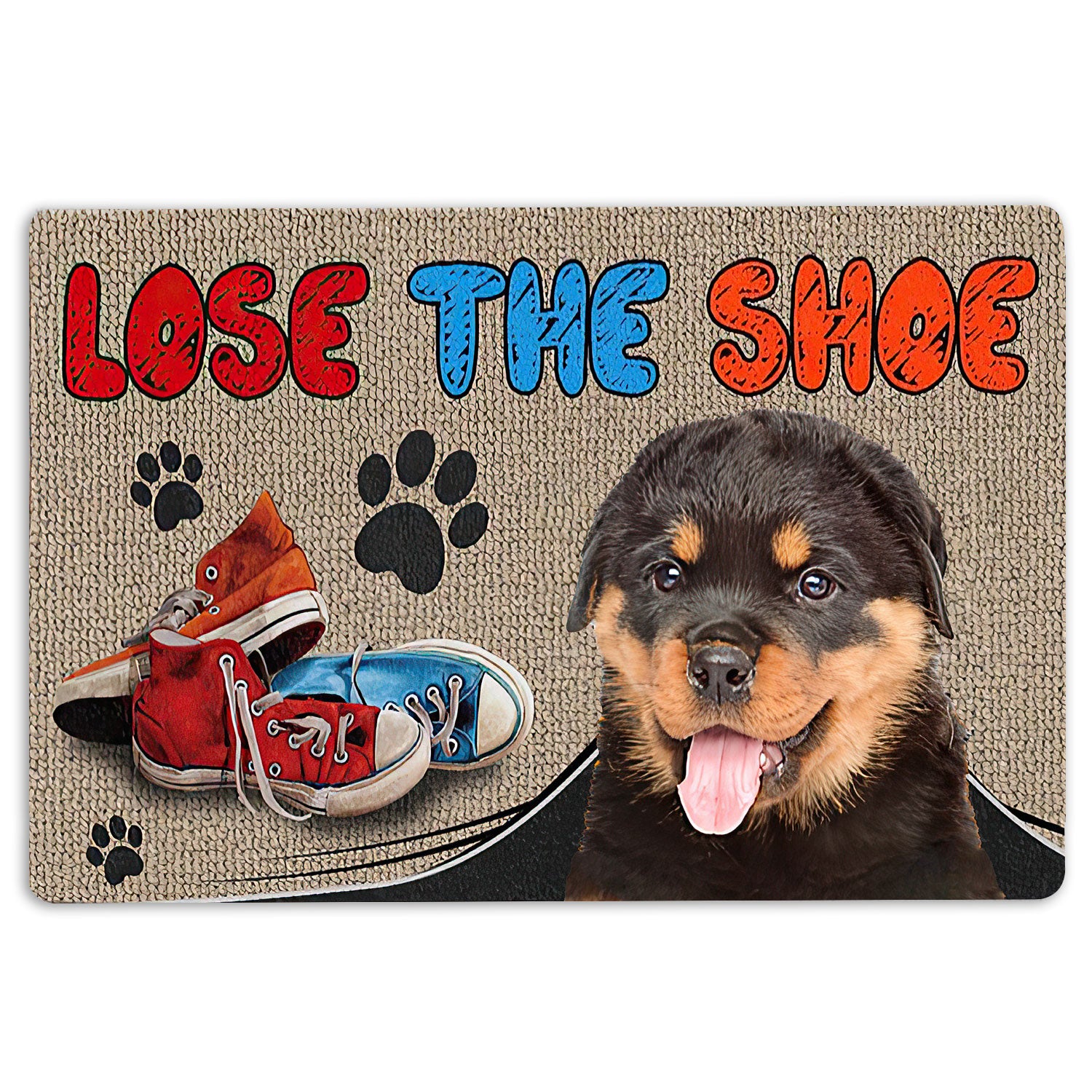 Rottweiler Rubber Doormat, Funny Rottweiler Lose The Shoes Gift For Dog Puppy Pet Lover Welcome Doormat, Indoor Outdoor Door Mat, Home Decor