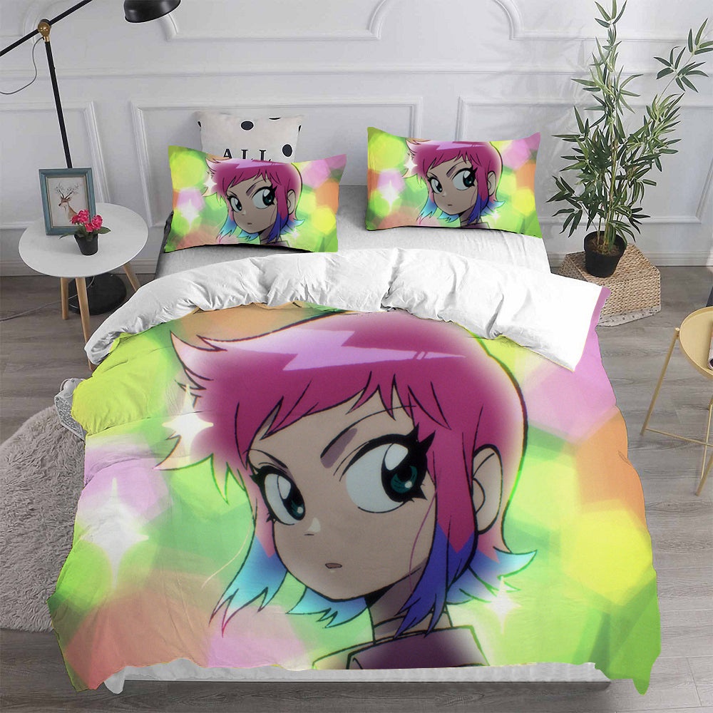 Scott Pilgrim Takes Off Bedding Sets Duvet Cover, Flatsheet, Pillowcases Perfect Gift For Fans