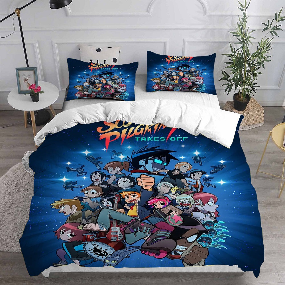 Scott Pilgrim Takes Off Bedding Sets Gift For Fathers Day, Halloween, Christmas