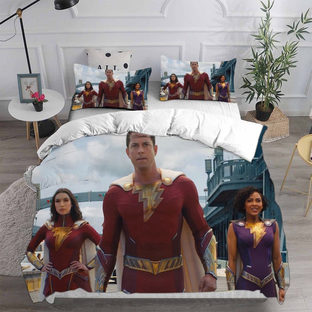 Shazam Fury of the Gods Bedding Sets Gift For Christmas, Halloween, Black Friday