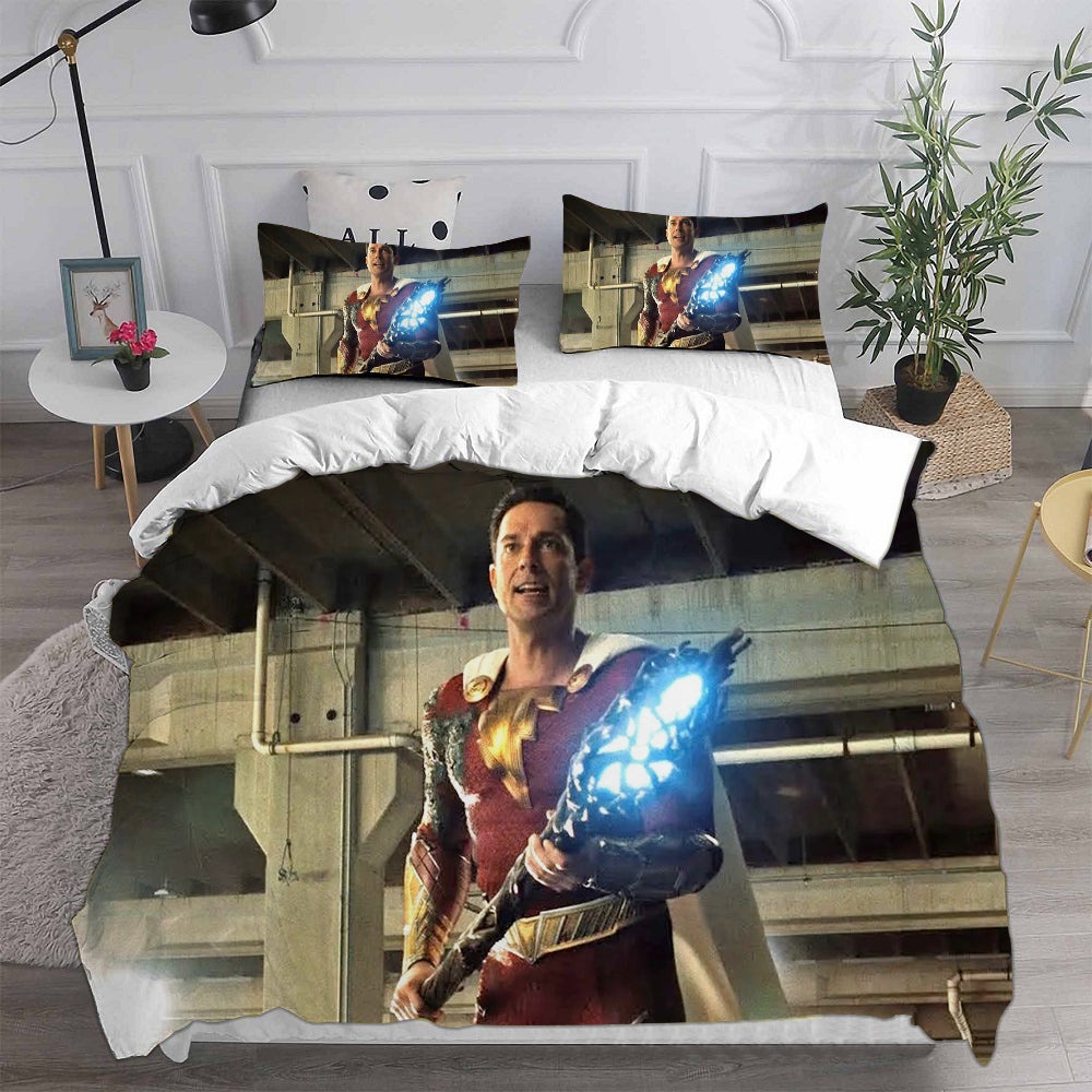 Shazam Fury of the Gods Decorative Bedding Sets For Fan, Halloween, Christmas, Thanksgiving