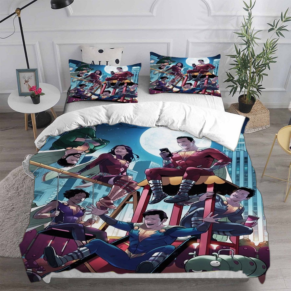 Shazam Fury of the Gods Bedding Sets Gift For Halloween, Thanksgiving, Christmas