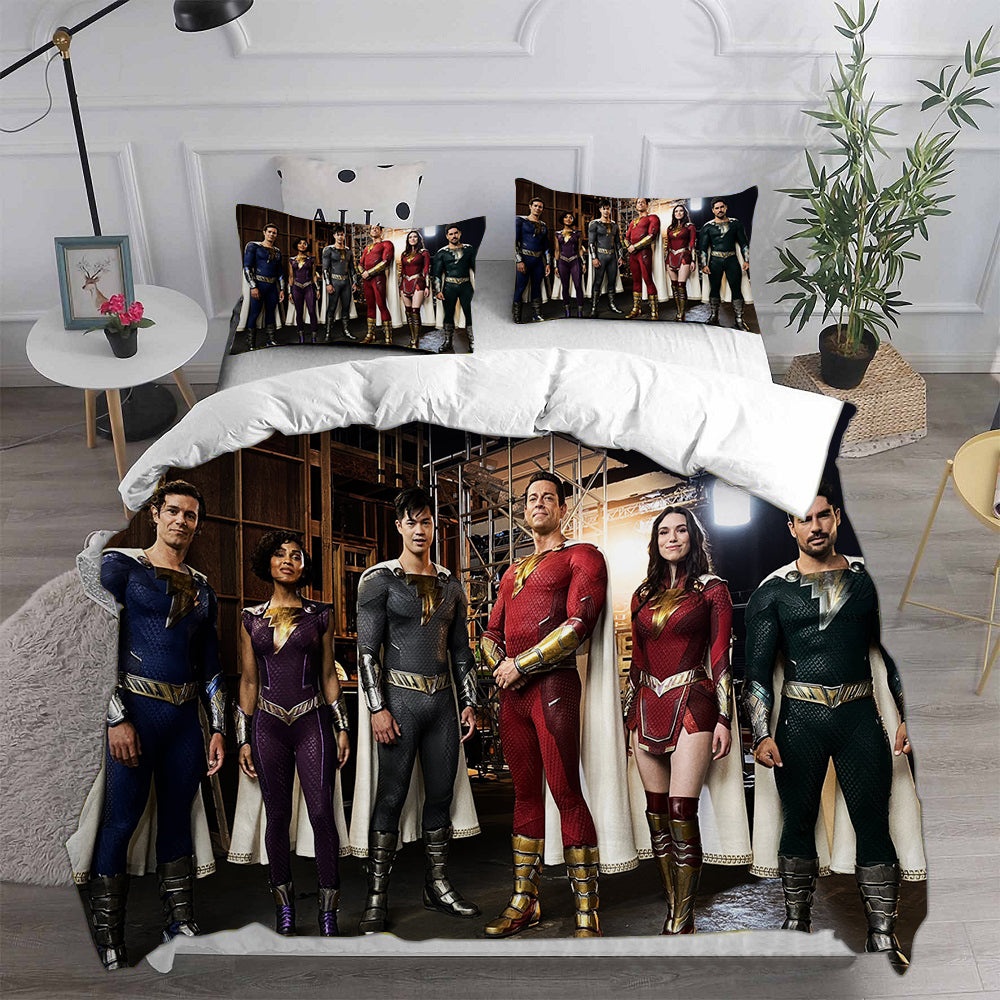 Shazam Fury of the Gods Bedding Sets Duvet Cover, Flatsheet, Pillowcases For Every Bedroom