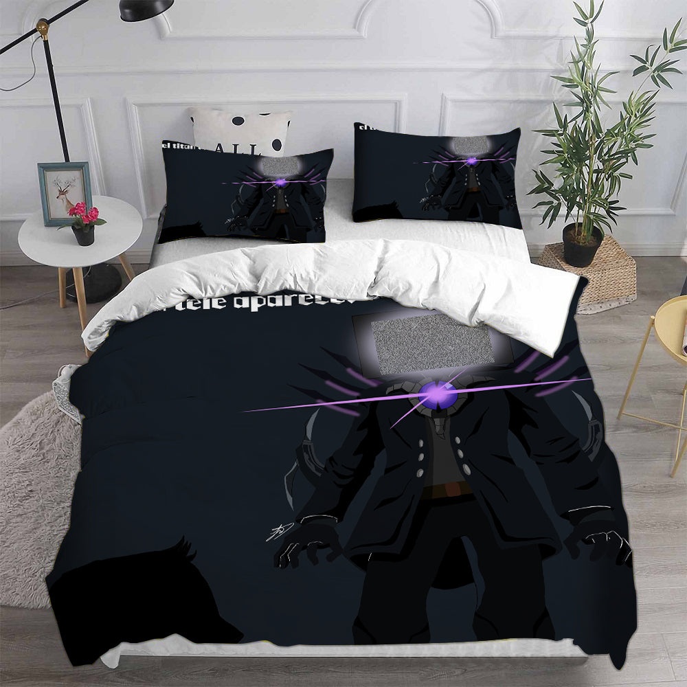Skibidi Toilet Bedding Sets Gift For Christmas, Halloween, Black Friday