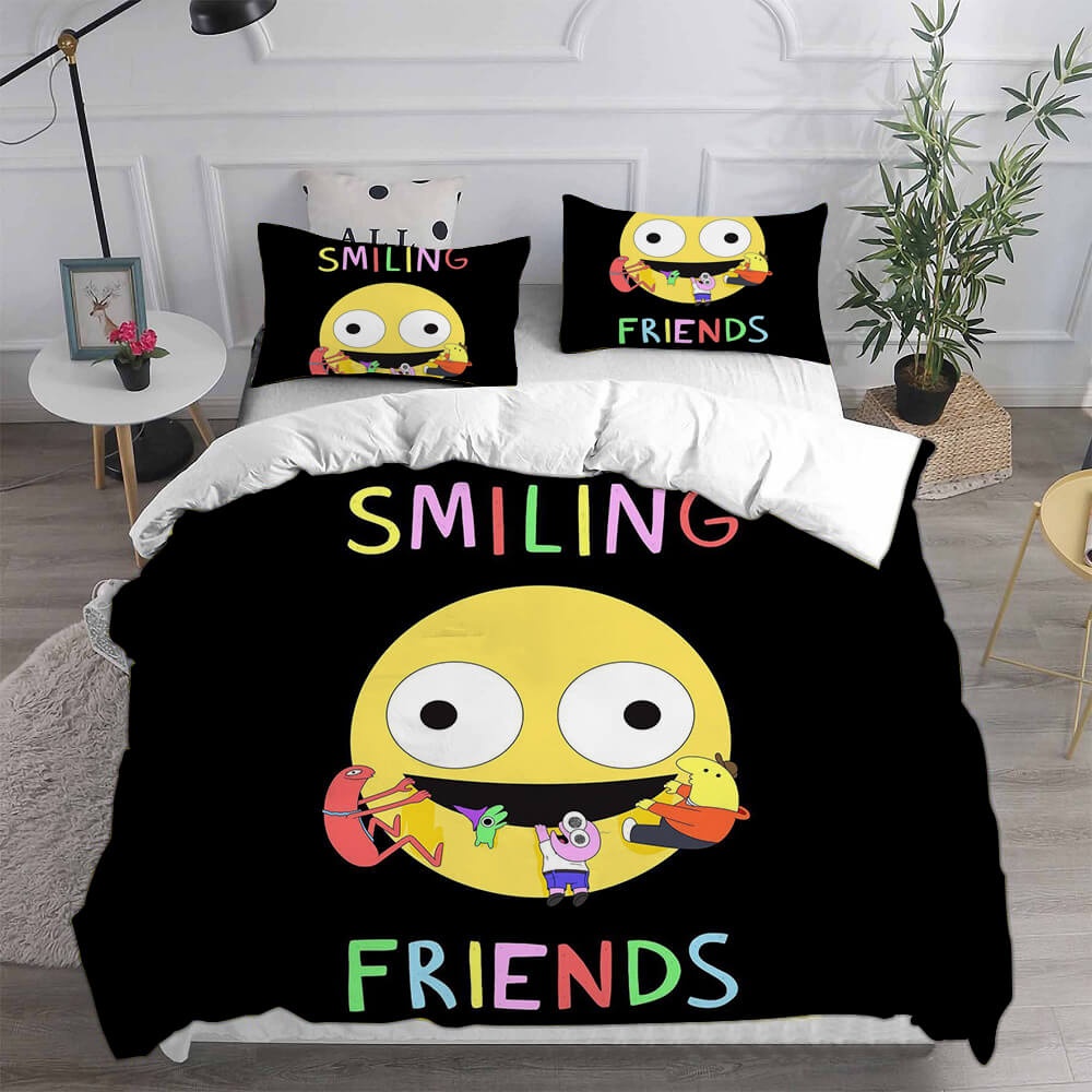 Smiling Friends Bedding Sets Duvet Cover, Flatsheet, Pillowcases Perfect Gift For Fans