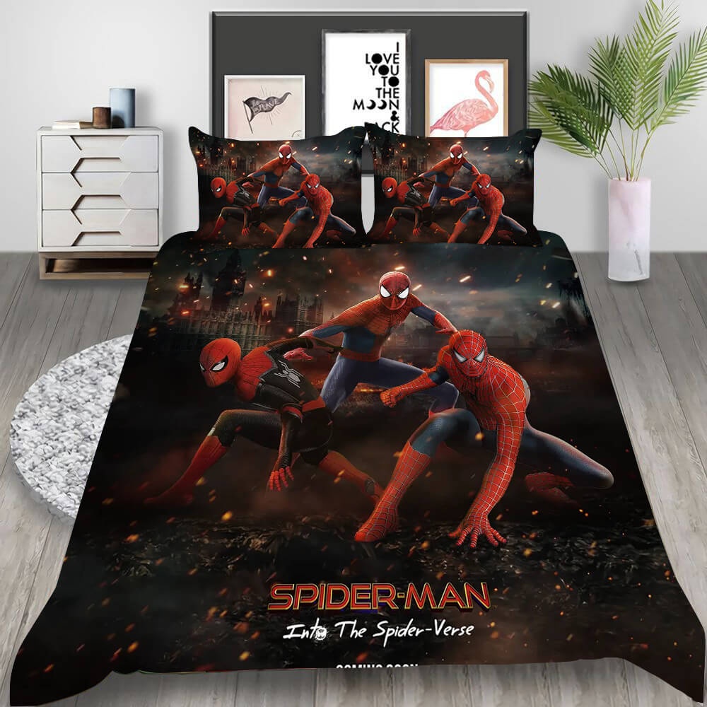 Spider Man No Way Home Bedding Sets Gift For Halloween, Thanksgiving, Christmas