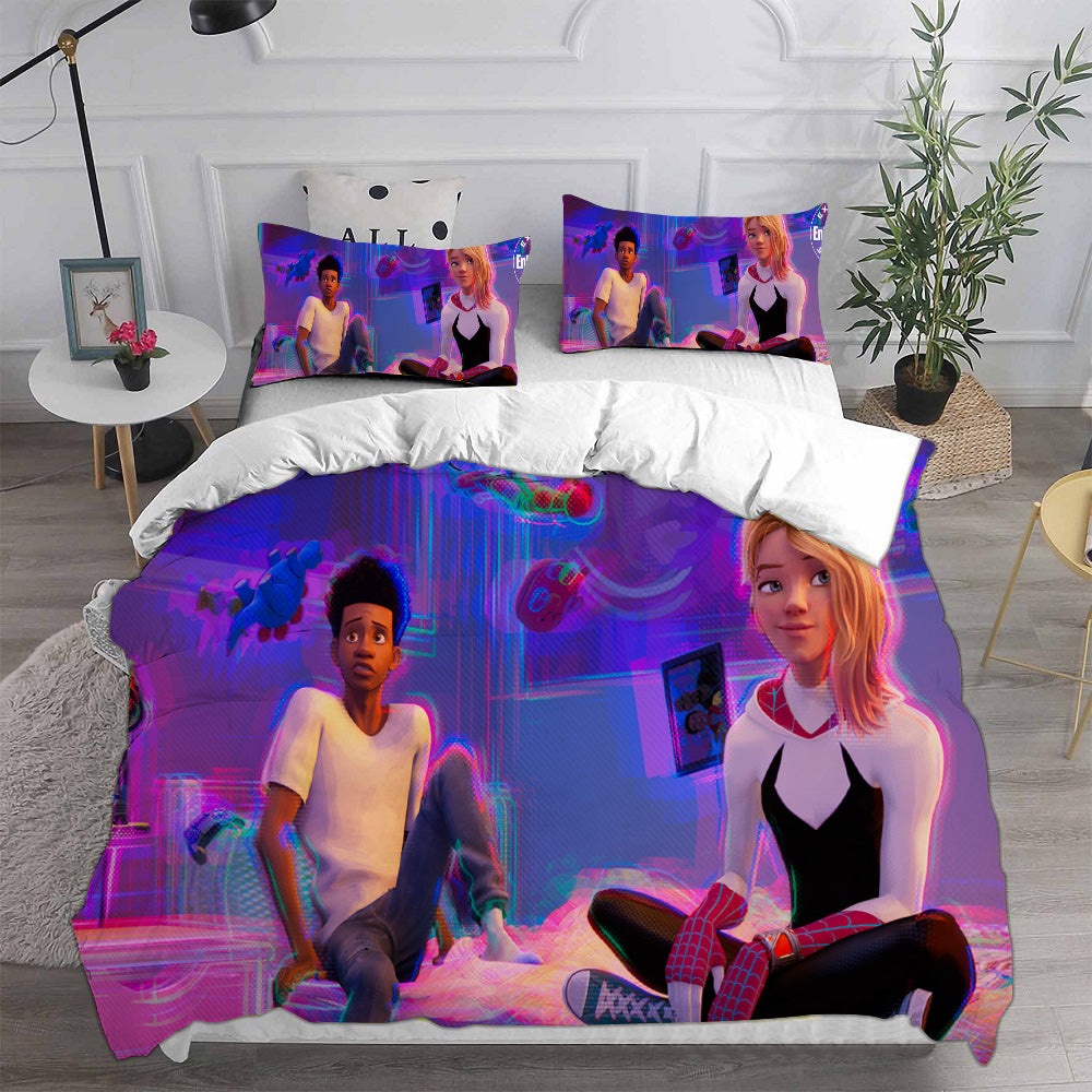 Spider-Man Into the Spider-Verse Decorative Bedding Sets For Fan, Halloween, Christmas, Thanksgiving
