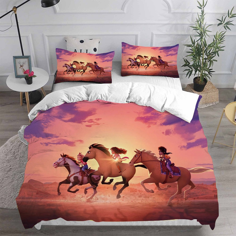 Spirit Untamed Bedding Sets Gift For Birthday, Halloween, Christmas, Thanksgiving