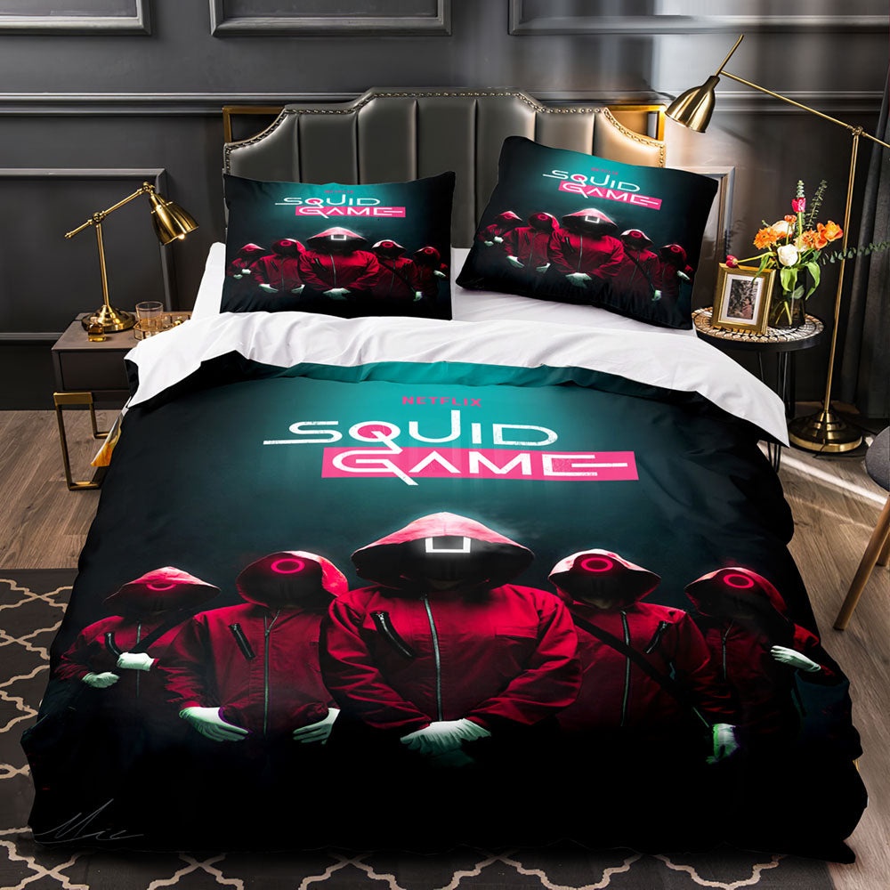 Squid Game Bedding Sets Gift For Birthday, Halloween, Christmas, Thanksgiving