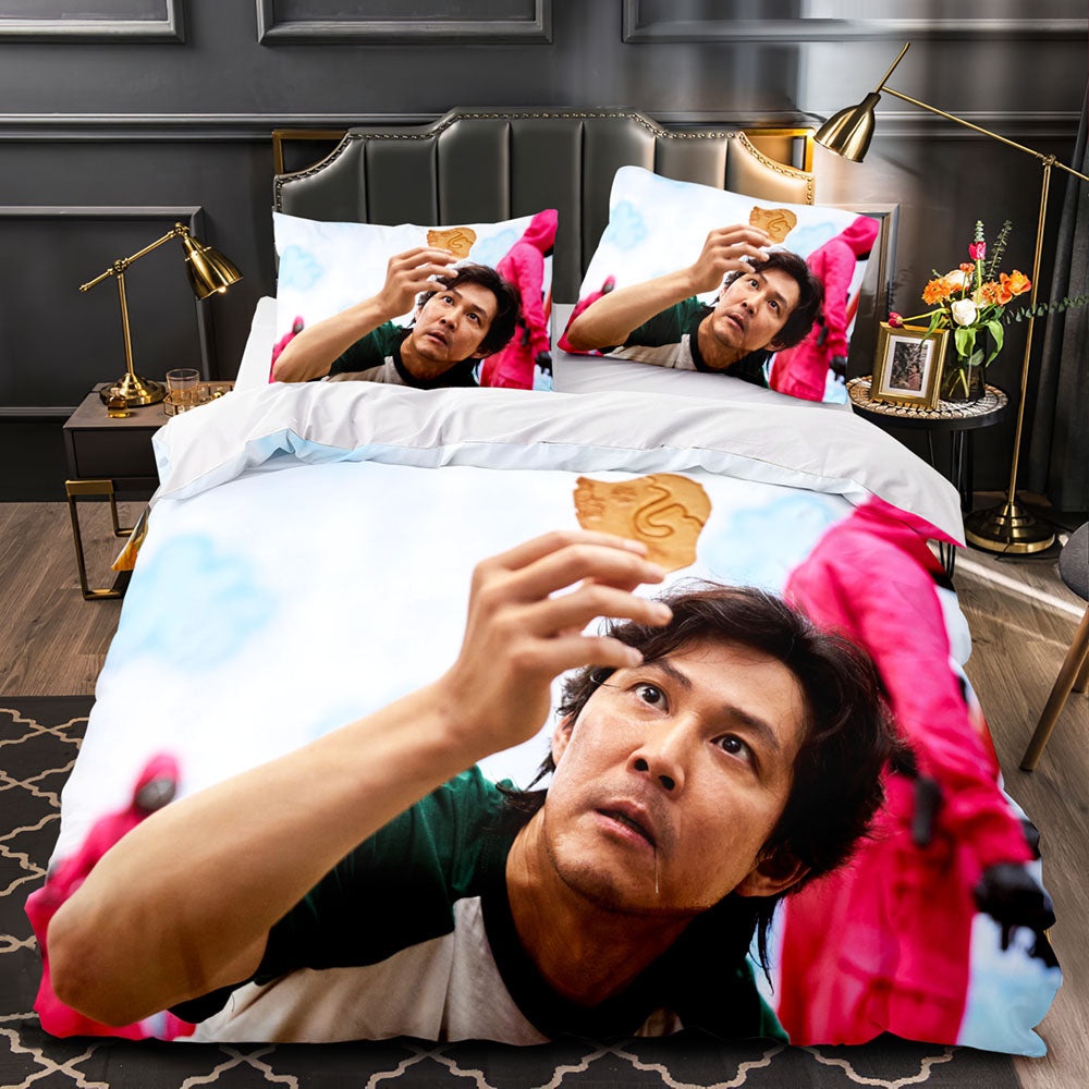 Squid Game Bedding Sets Gift For Fathers Day, Halloween, Christmas
