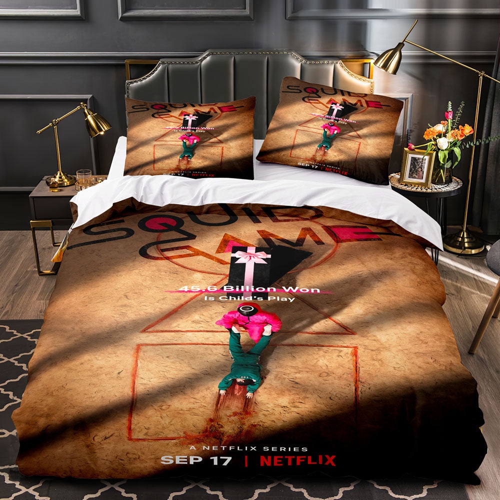 Squid Game Bedding Sets Duvet Cover, Flatsheet, Pillowcase For Your Lover