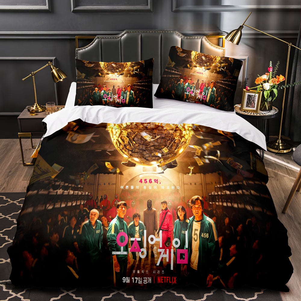 Squid Game Bedding Sets Duvet Cover, Flatsheet, Pillowcases Perfect Gift For Fans