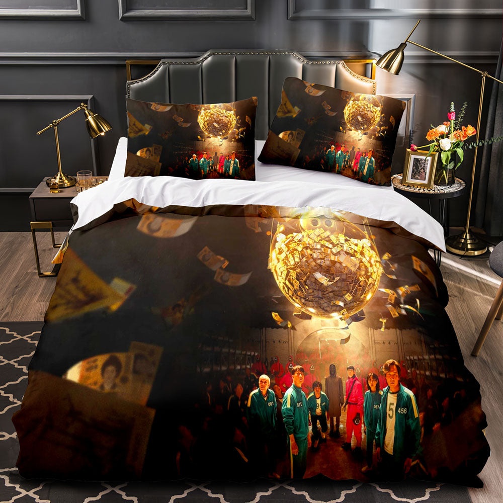 Squid Game Bedding Sets Duvet Cover, Flatsheet, Pillowcases For Every Bedroom