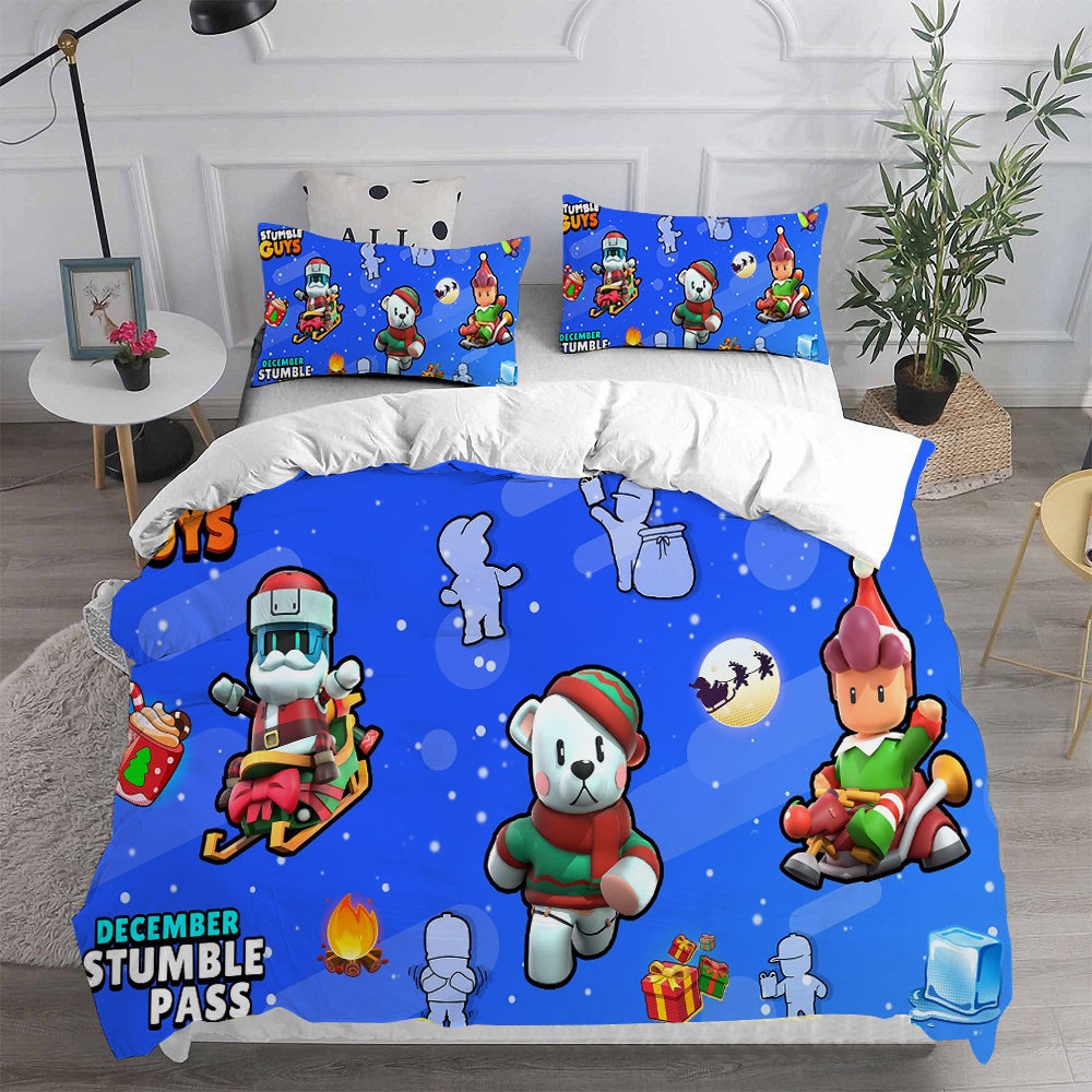 Stumble Guys Bedding Sets Gift For Birthday, Halloween, Christmas, Thanksgiving