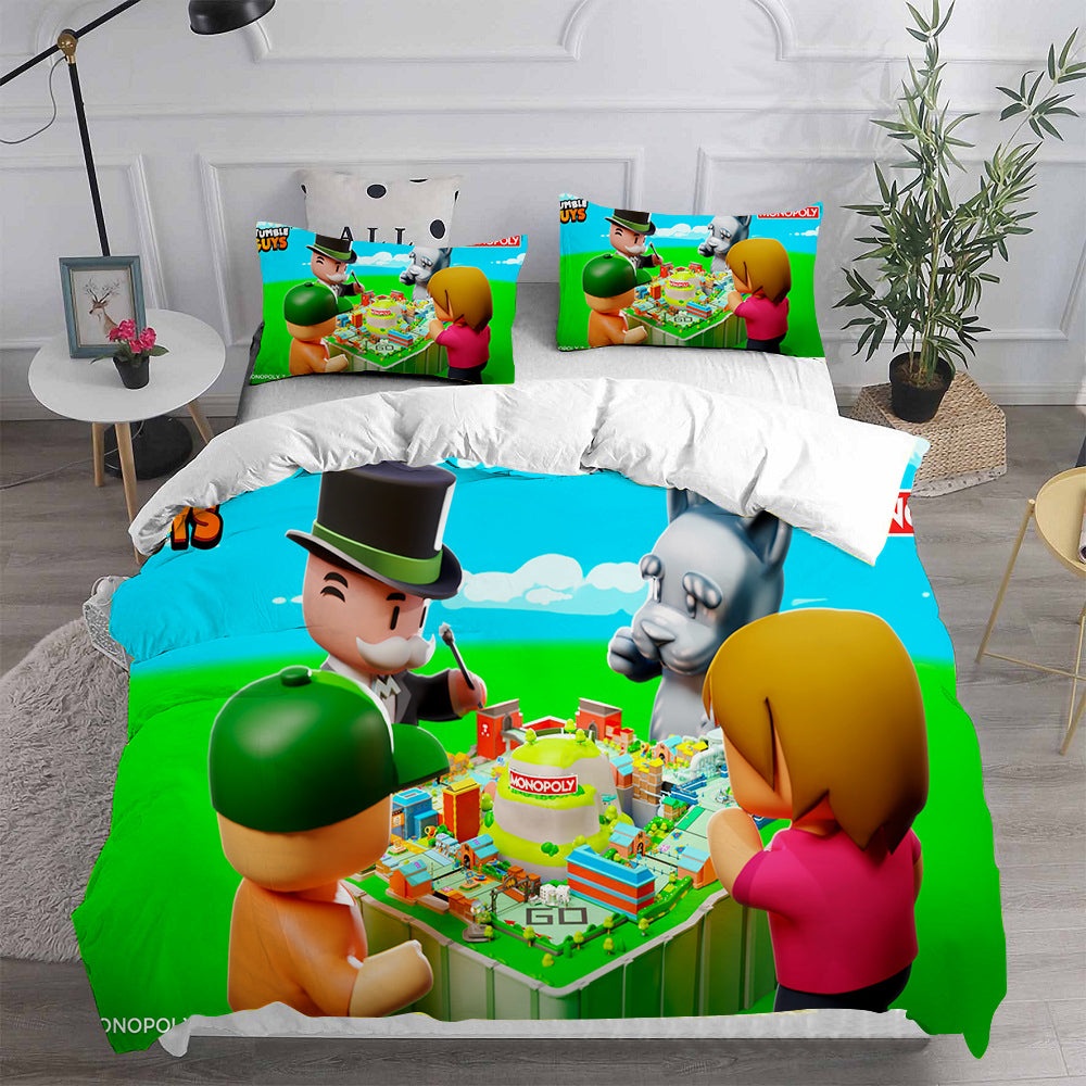 Stumble Guys Bedding Sets Gift For Halloween, Thanksgiving, Christmas