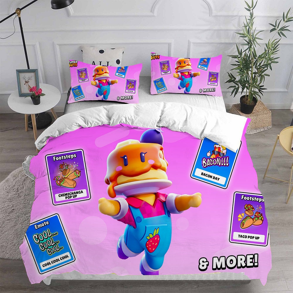 Stumble Guys Bedding Sets Duvet Cover, Flatsheet, Pillowcase For Your Lover