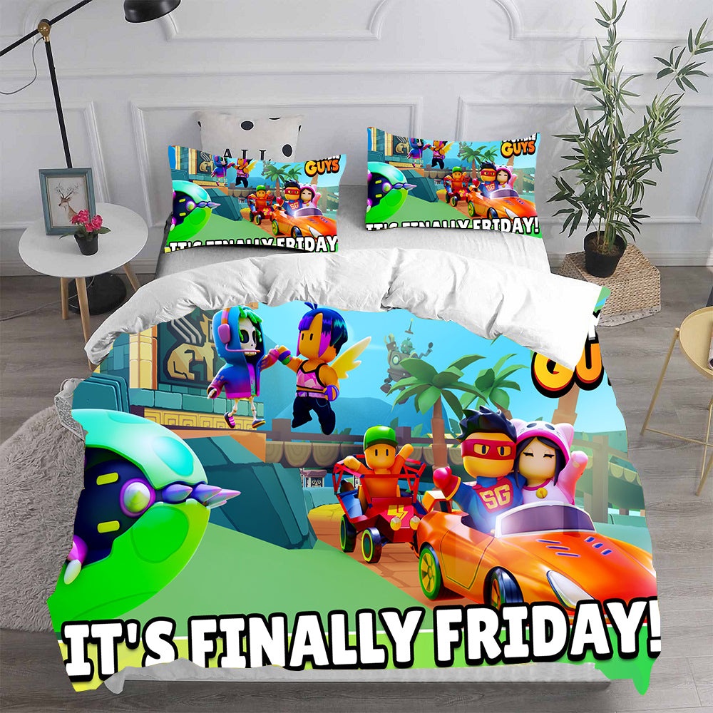 Stumble Guys Bedding Sets Gift For Christmas, Halloween, Black Friday