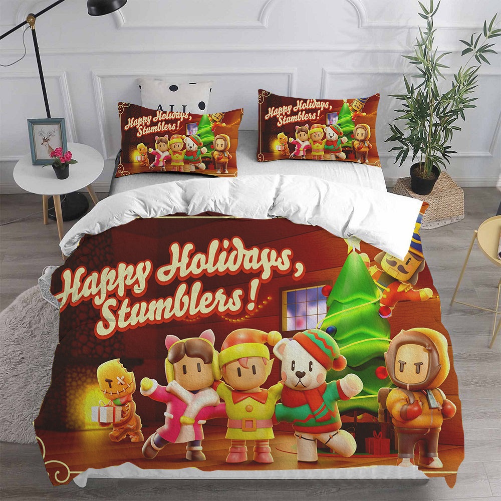 Stumble Guys Bedding Sets Duvet Cover, Flatsheet, Pillowcases Perfect Gift For Fans