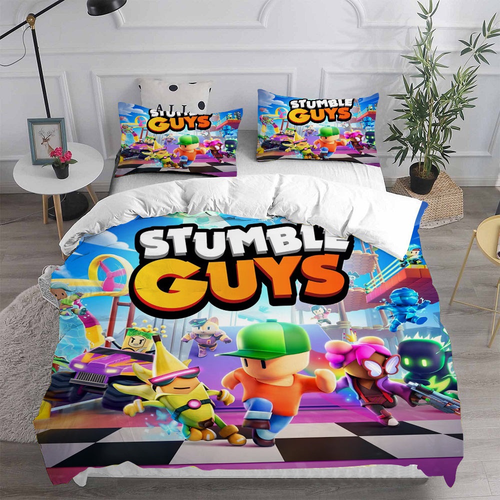 Stumble Guys Bedding Sets Gift For Fathers Day, Halloween, Christmas