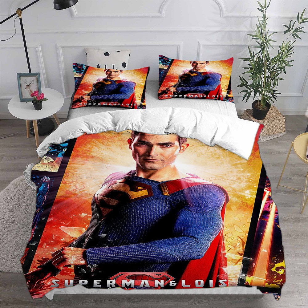 Superman Lois Bedding Sets Gift For Birthday, Halloween, Christmas, Thanksgiving