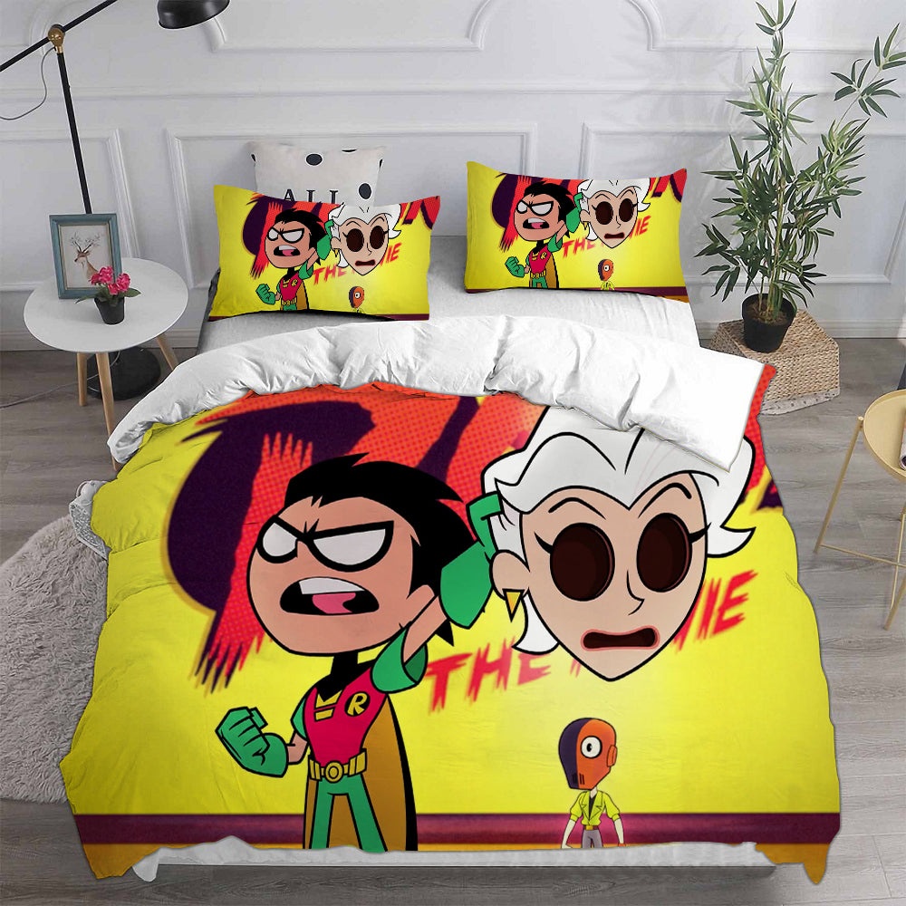 Teen Titans Go Bedding Sets Gift For Birthday, Halloween, Christmas, Thanksgiving