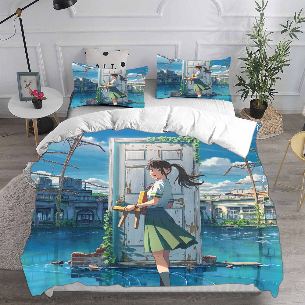 Suzume no Tojimari Bedding Sets Gift For Christmas, Birthday, Thanksgiving