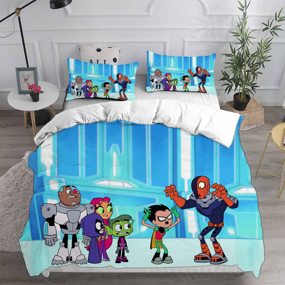 Teen Titans Go Bedding Sets Gift For Wife, Husband, Besties