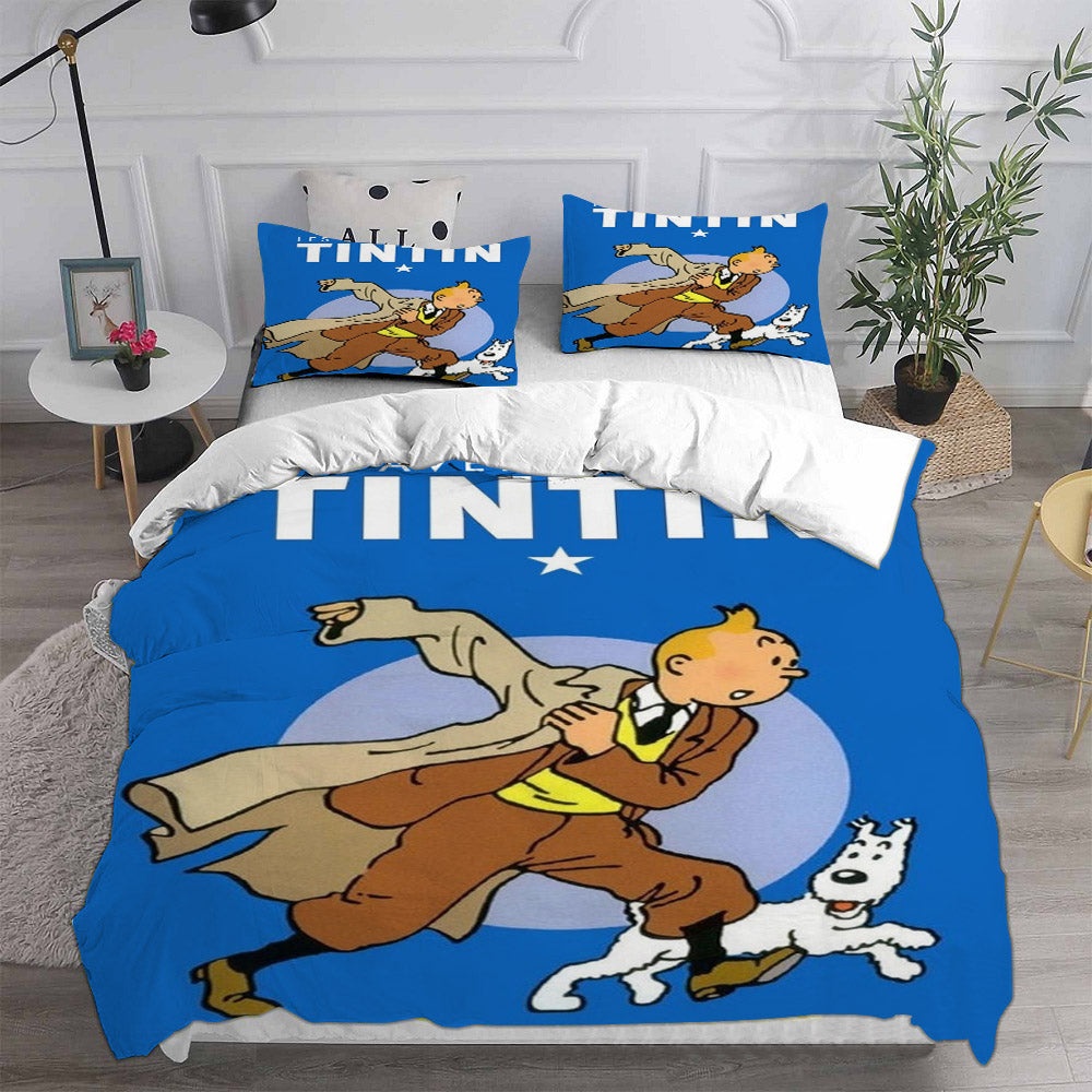 The Adventures of Tintin Bedding Sets Gift For Fathers Day, Halloween, Christmas