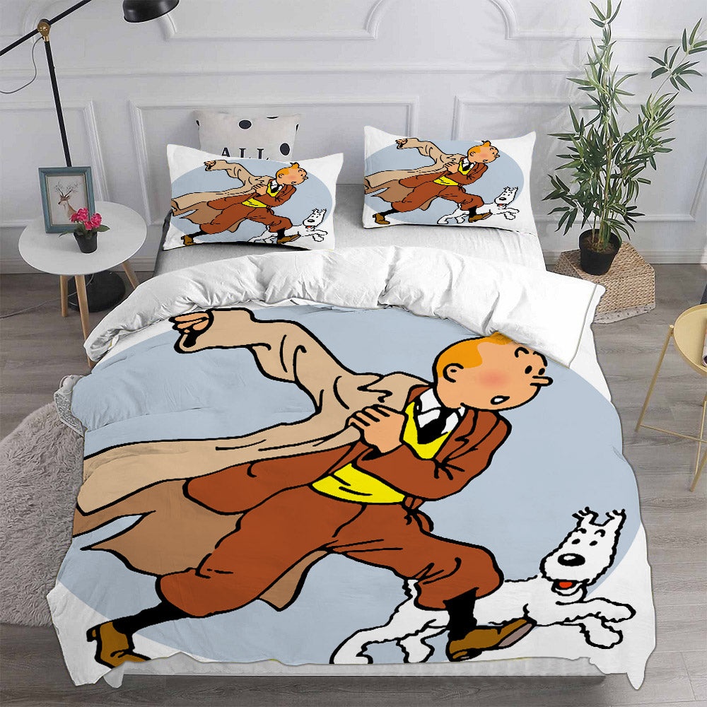 The Adventures of Tintin Bedding Sets Duvet Cover, Flatsheet, Pillowcase For Your Lover