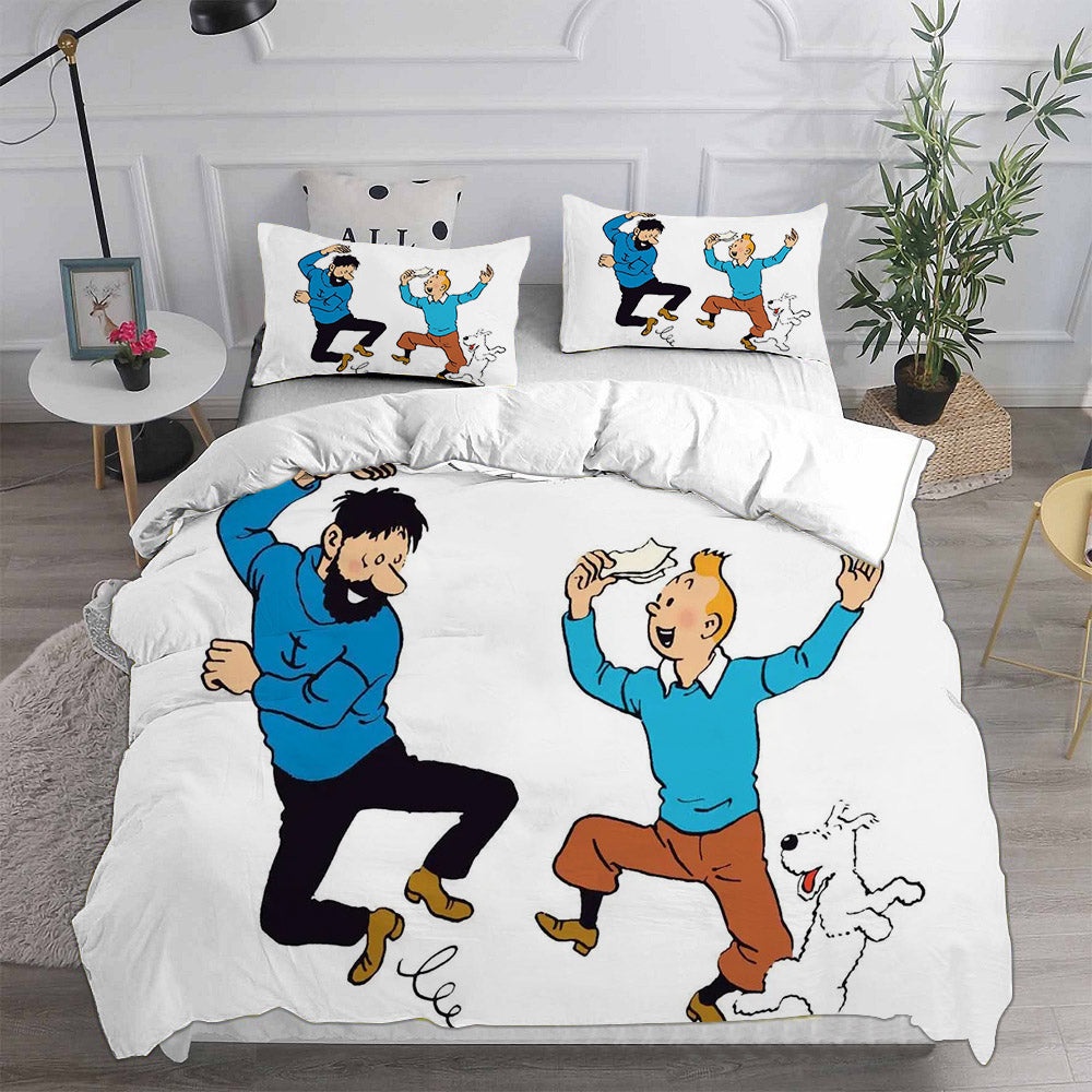 The Adventures of Tintin Bedding Sets Gift For Birthday, Halloween, Christmas, Thanksgiving