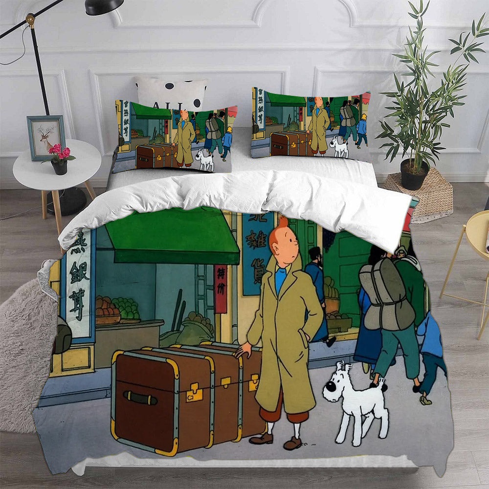 The Adventures of Tintin Bedding Sets Gift For Christmas, Birthday, Thanksgiving