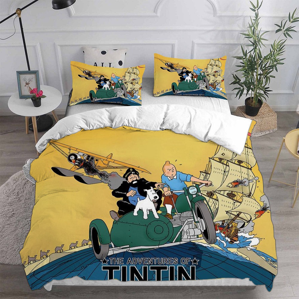 The Adventures of Tintin Bedding Sets Gift For Halloween, Thanksgiving, Christmas