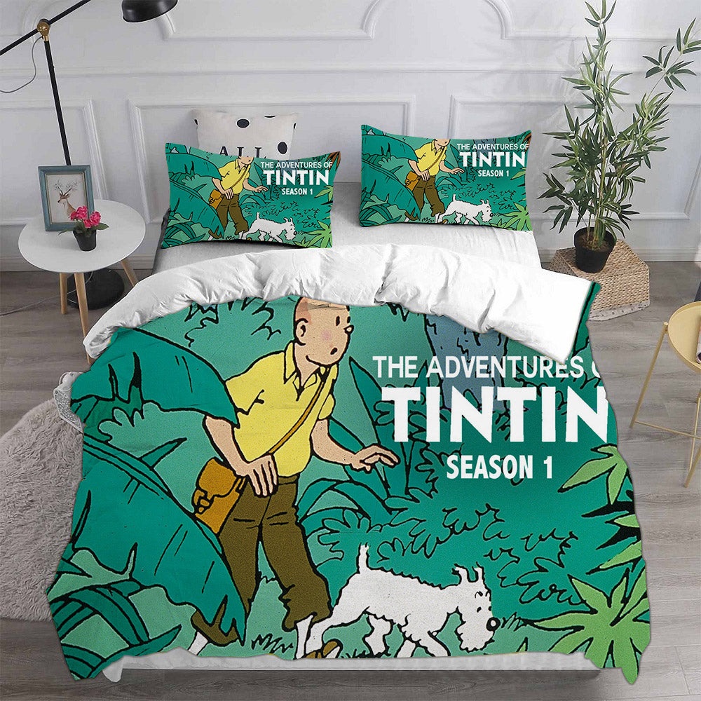 The Adventures of Tintin Bedding Sets Gift For Christmas, Halloween, Black Friday