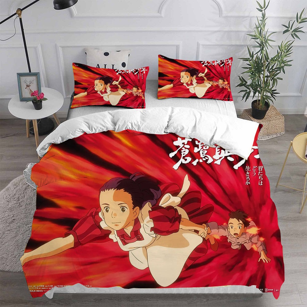 The Boy and the Heron Bedding Sets Gift For Birthday, Halloween, Christmas, Thanksgiving