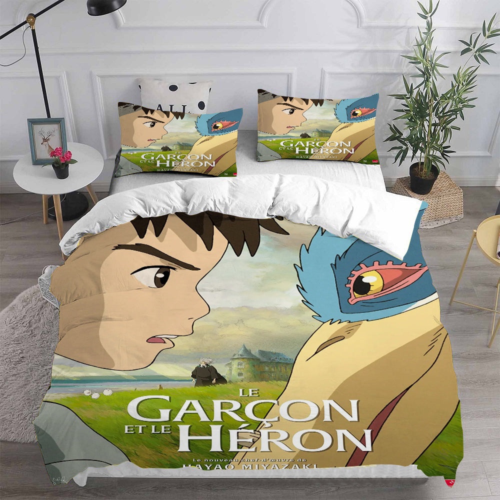 The Boy and the Heron Bedding Sets Gifts For Family Members On Christmas, Black Friday