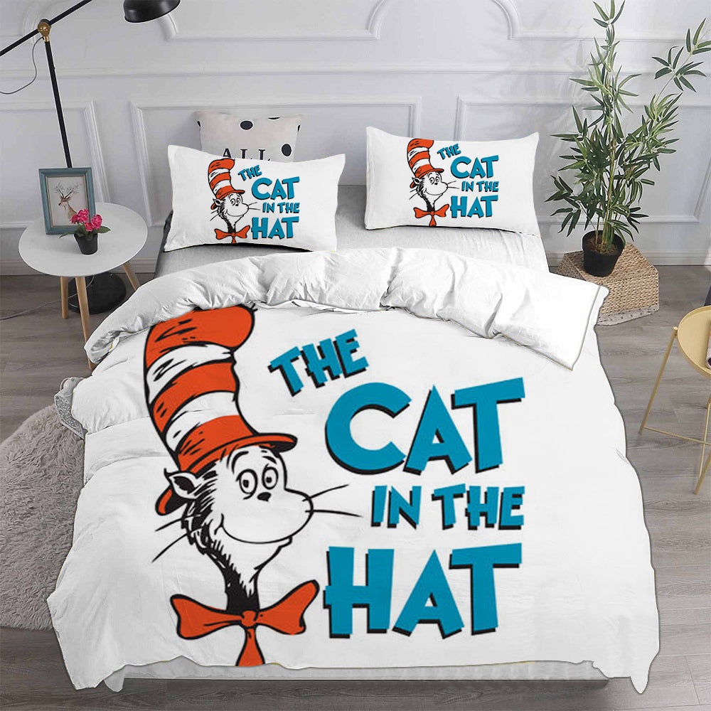 The Cat in the Hat Bedding Sets Gift For Halloween, Thanksgiving, Christmas