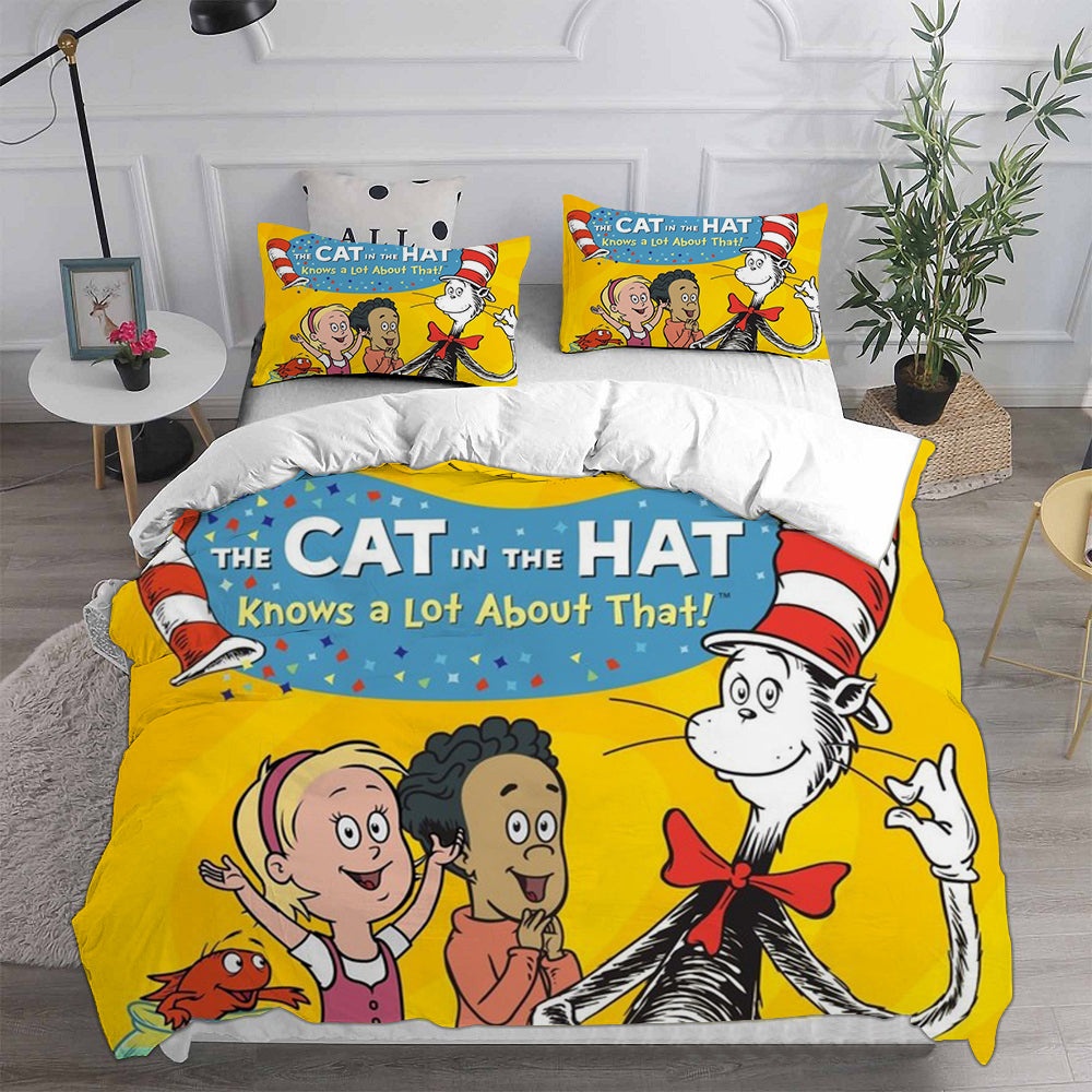 The Cat in the Hat Bedding Sets Gift For Christmas, Birthday, Thanksgiving