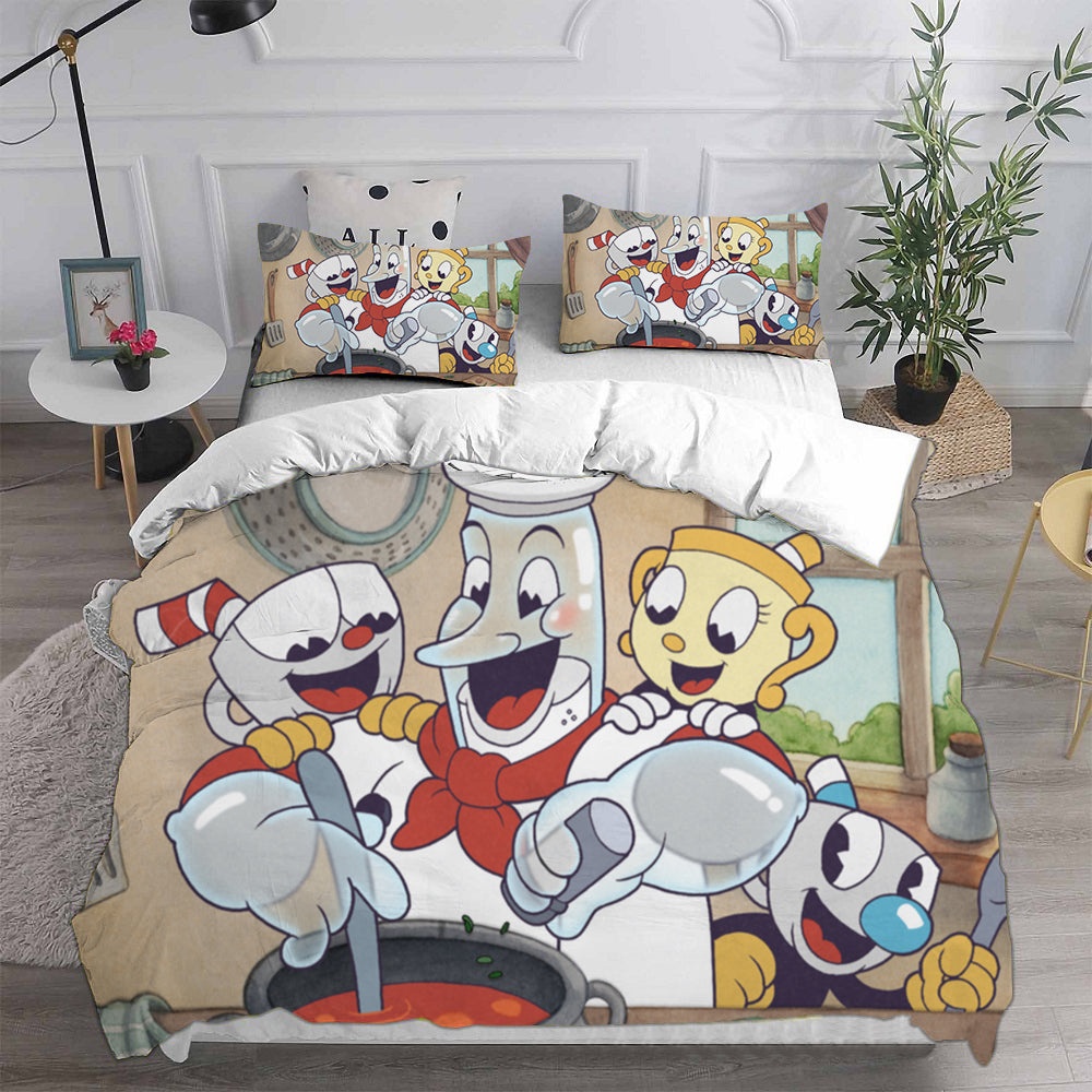 The Cuphead Show Bedding Sets Gift For Birthday, Halloween, Christmas, Thanksgiving