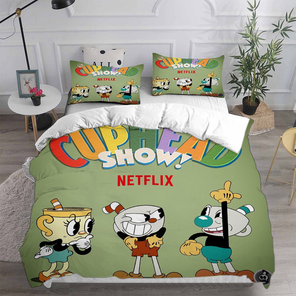 The Cuphead Show Bedding Sets Gift For Christmas, Halloween, Black Friday