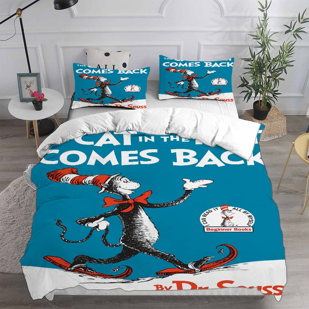 The Cat in the Hat Decorative Bedding Sets For Fan, Halloween, Christmas, Thanksgiving