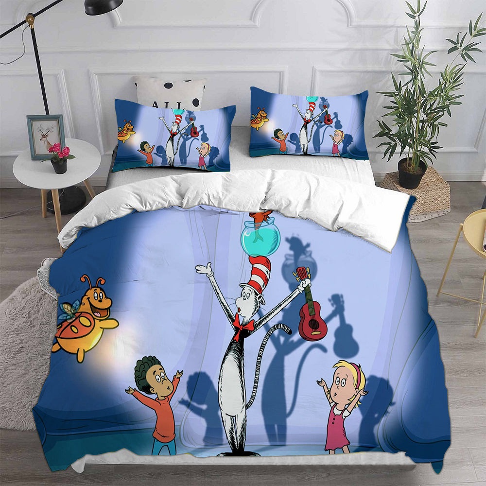 The Cat in the Hat Bedding Sets Gift For Christmas, Thanksgiving, Halloween